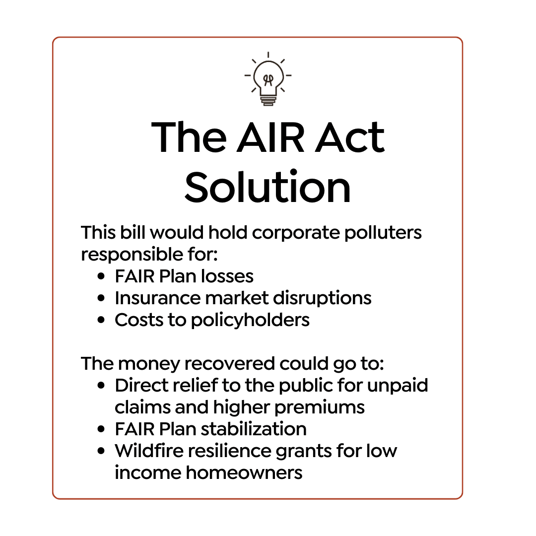 The AIR Act would allow the AG to sue corporate polluters to pay their fair share for the damages they've caused through the climate crisis.